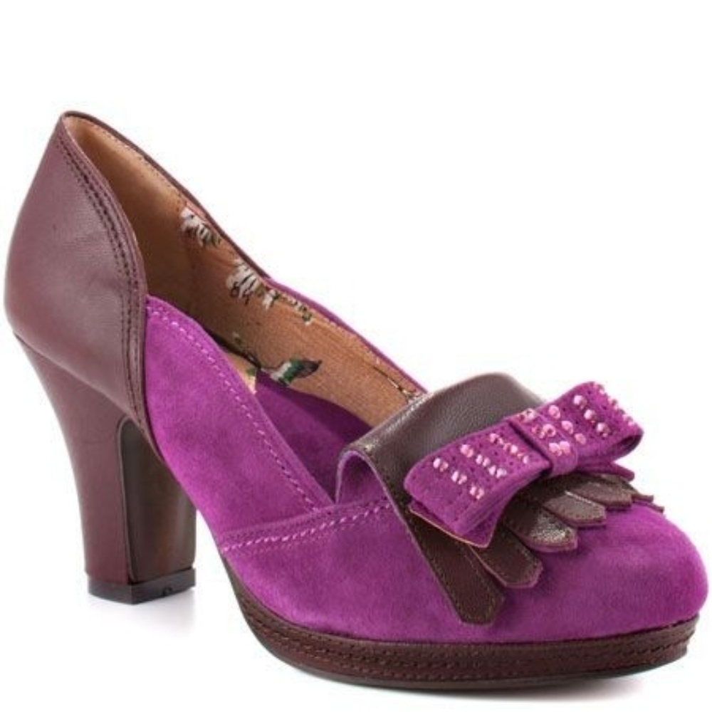 MISS L FIRE Delano 9.5 purple leather loafer pumps